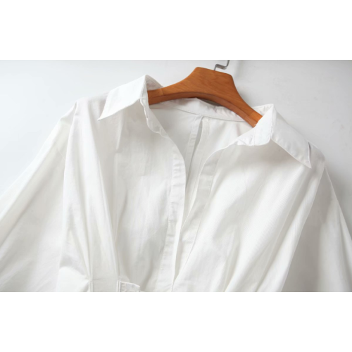 100% algodão branco grande tamanho feminino vestido camisa casual